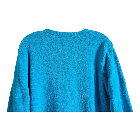 ANTHONY'S RESORT WEAR Women's M Sweater Turquoise Chenille 3/4 Sleeve 40" - Picture 6 of 7